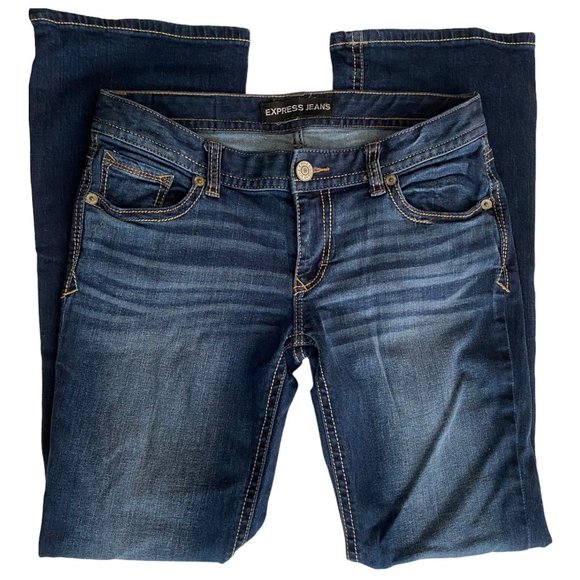 Express Bootcut Low Rise Jeans Blue 8 Boot Cut